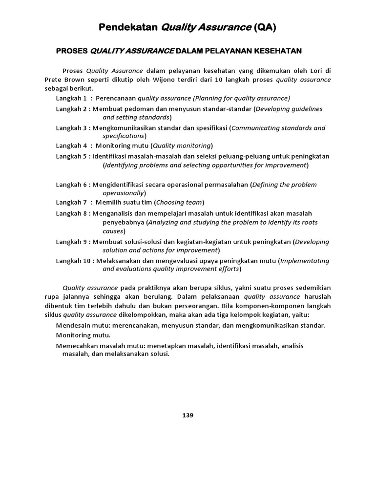 Pendekatan Quality Assurance Docx