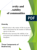 Diversity and Stability of Communities