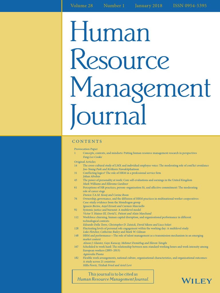 Human Resource Management Journal Volume 28 issue 1 2018 [doi 10.1111