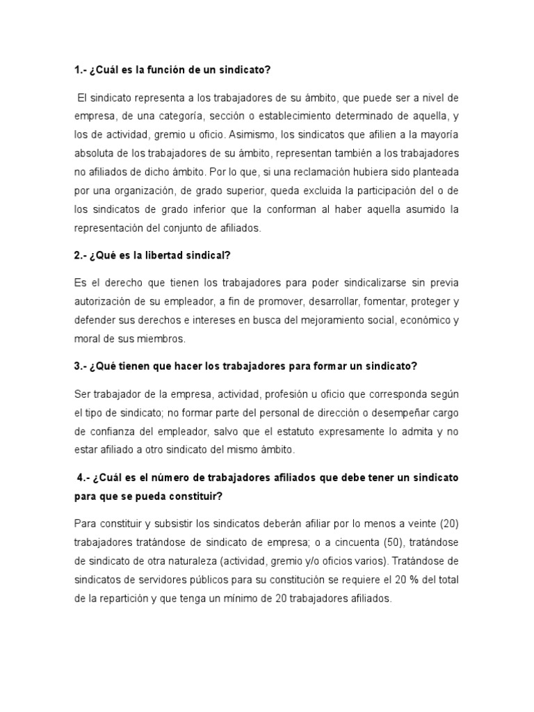 Requisitos para formar un sindicato | PDF | Sindicato | Gobierno