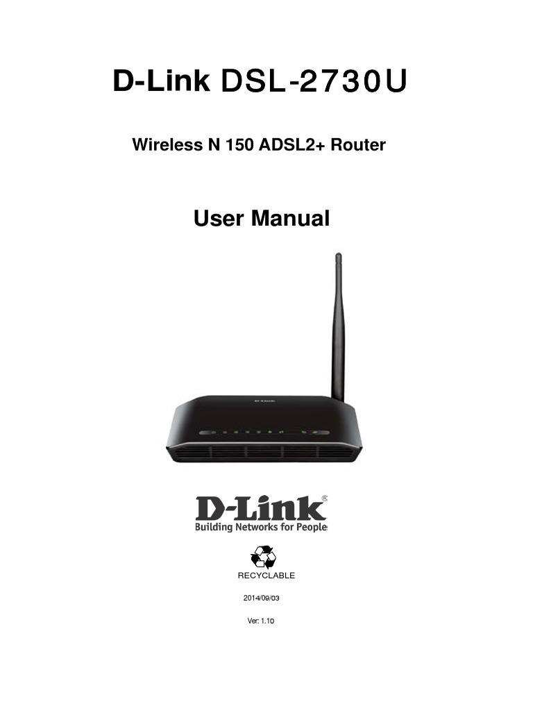 D-Link DSL-2730U Router Manual | PDF | Wireless Lan | Ip Address