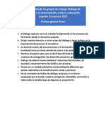 Relatoria Foros Encuentro Mesoamericano Cultura, Comunicación y Educación Popular 2017 - Dialogo saberes