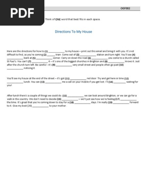 Directions To My House From My Location Ogf002 Directions To My House Pdf | Pdf