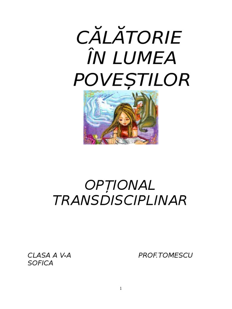 Curs Optional Limba Si Literatura Romana