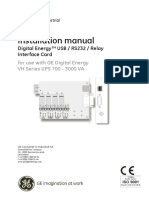 Installation Manual: Digital Energy™ USB / RS232 / Relay Interface Card