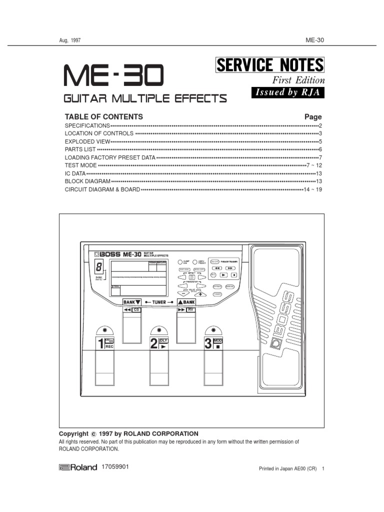 Multi-Effects Service Manual | PDF | Manufactured Goods | Engineering
