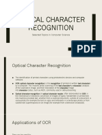 Optical Character Recognition: Selected Topics in Computer Science