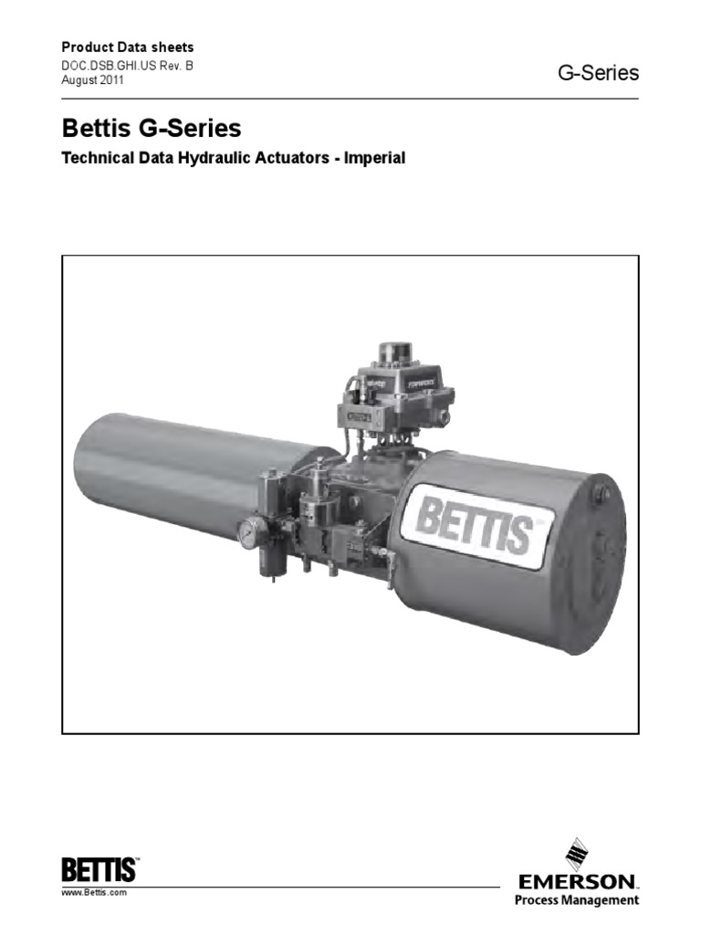 Bettis G Series Actuators Technical Data Sheet Actuator Valve