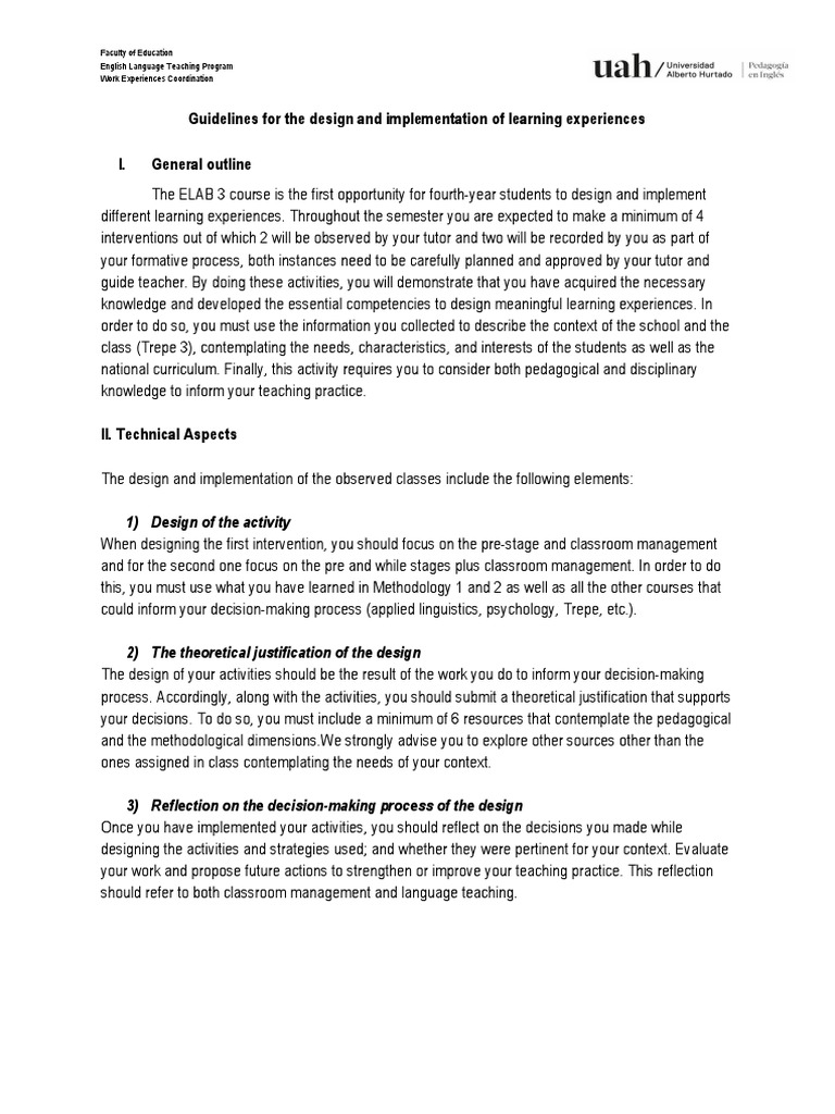 Design of Learning Experiences | PDF | Classroom Management | Teachers