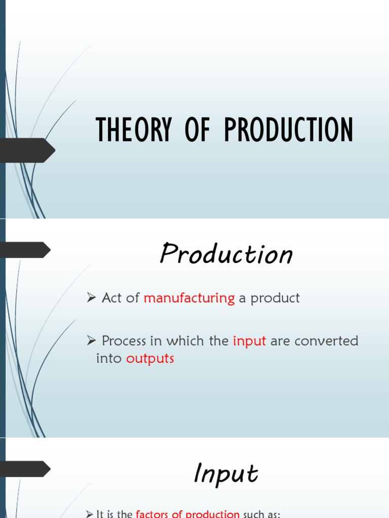 Theory of Production | Production Function | Factors Of Production ...
