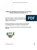 TdR Evaluación Final Del Proyecto Salud Comunitaria