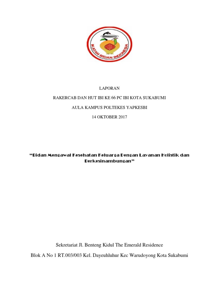 Laporan Rakercab IBI Kota Sukabumi | PDF | Karier & Perkembangan ...