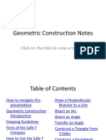 Geometric Construction Notes: Click On The Title To View A Tutorial