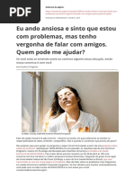 Eu Ando Ansiosa e Sinto Que Estou Com Problemas Mas Tenho Vergonha de Falar Com Amigos Quem Pode Me Ajudarpdf