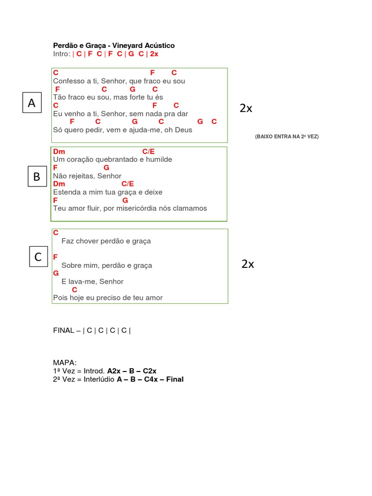 Perdão e Graça - Cifras e Letra | PDF
