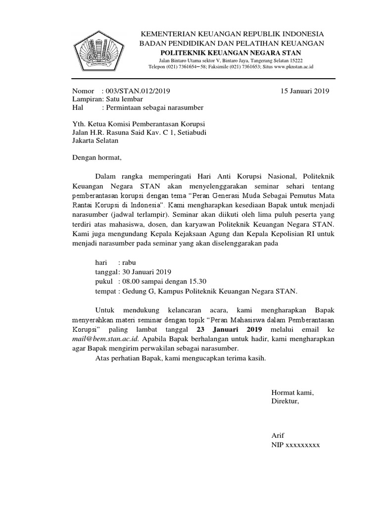 Contoh Surat Dinas Pdf