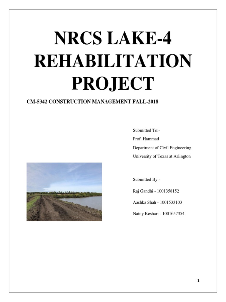 NRCS Lake4 Rehabilitation Project PDF Drainage Spillway