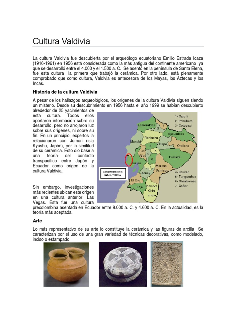 Cultura Valdivia PDF Cultura (general) Arqueología