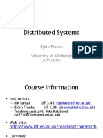 Distributed Systems: Björn Franke University of Edinburgh 2015/2016