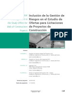 Inclusión de La Gestión de Riesgos en El Estudio de Ofertas para Licitaciones de Proyectos de Construccion PDF