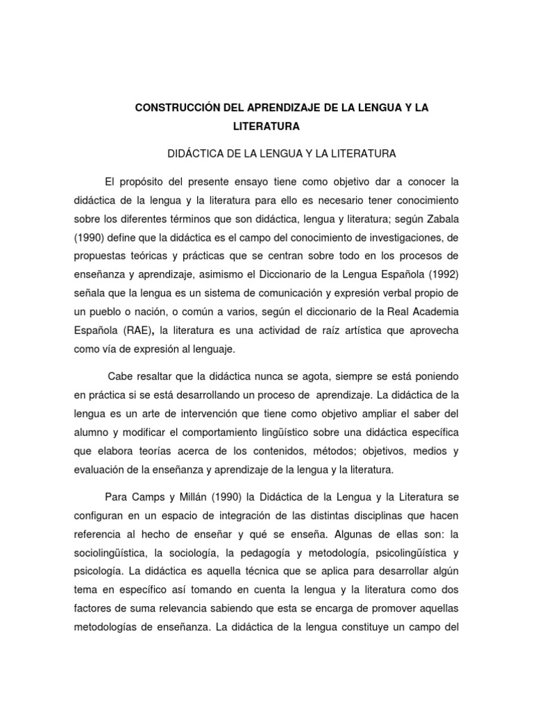 Didáctica de la Lengua y Literatura | PDF | Maestros | Aprendizaje