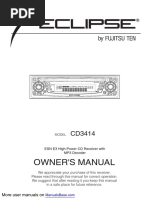 Eclipse - Fujitsu Ten Car Stereo System CD3414 PDF