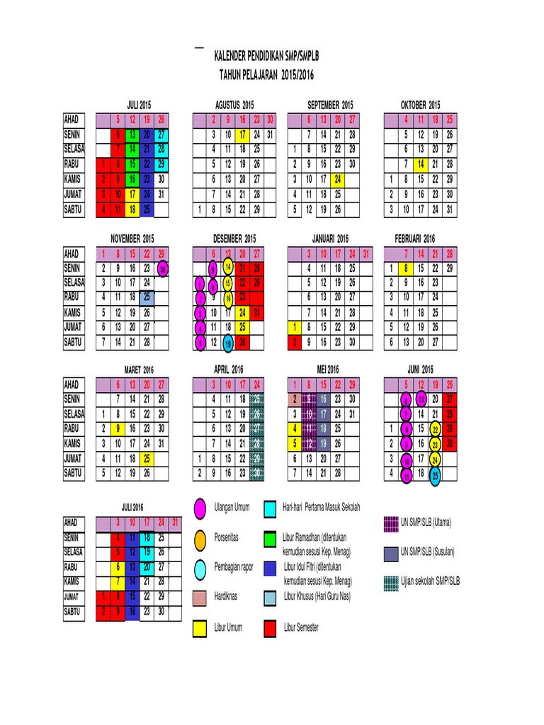 Contoh Kalender Akademik | PDF
