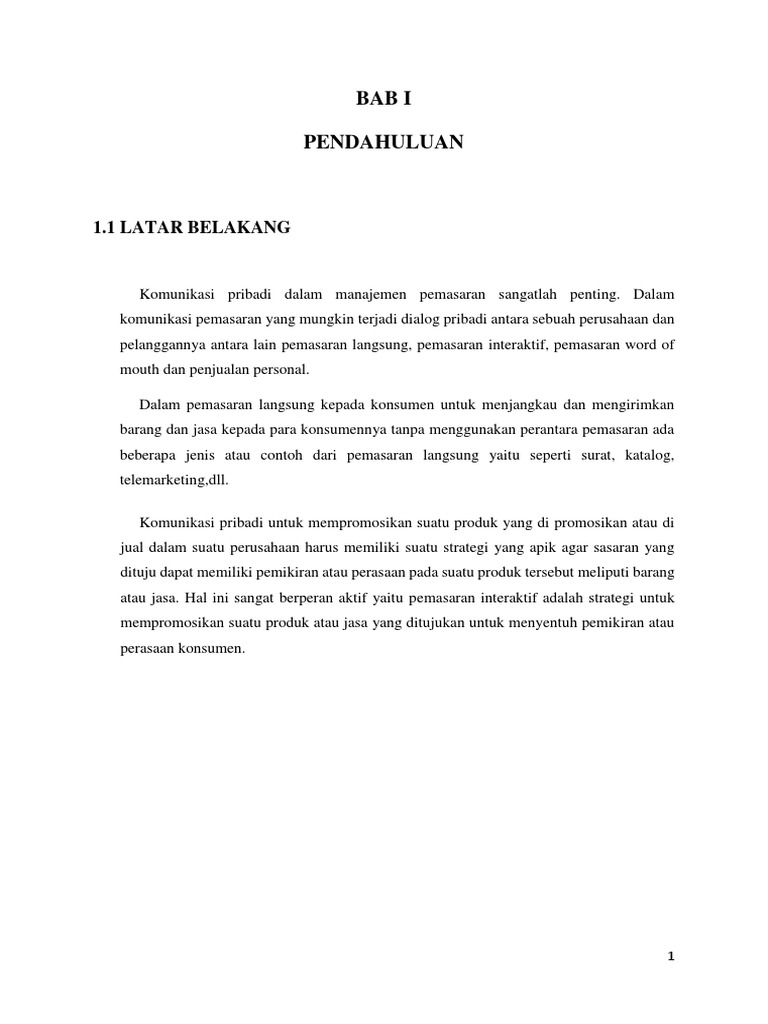 Makalah Pemasaran Mengelola Komunikasi Pribadi Newwww Docx