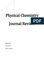 Physical Chemistry Journal Review: Submitted By: Luna, Paula V. Pestano, Gerald V