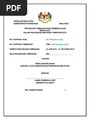 004 Dokumen Perjanjiian Tambahan Susu 2019 Pdf