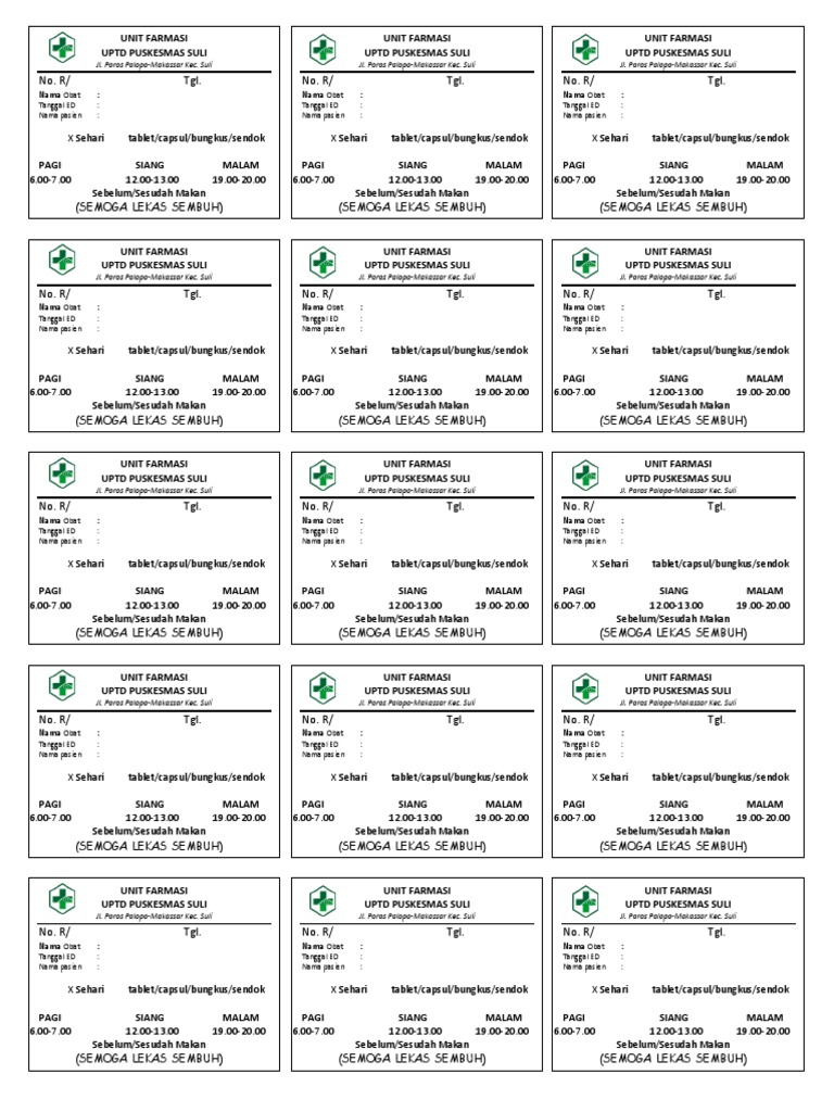 Resep Obat UPTD Puskesmas Suli | PDF