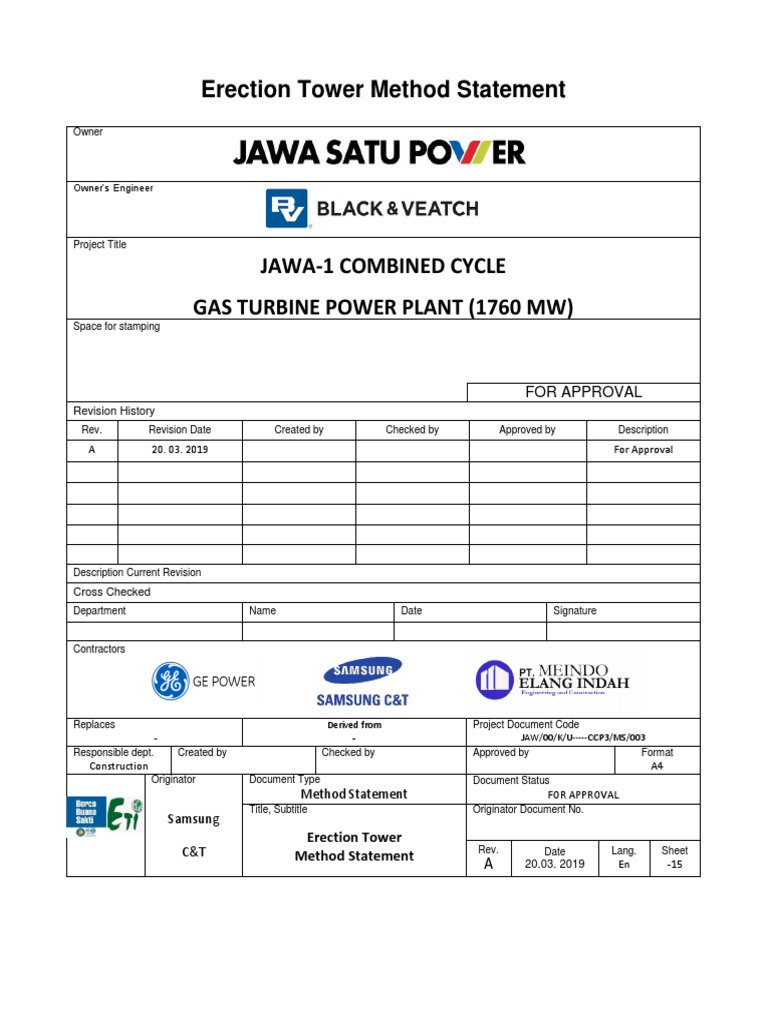 Tower Erection Method Statement | PDF | Anchor | Personal Protective ...