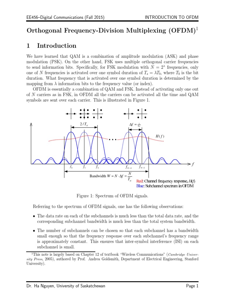 OFDM for Engineering Students | PDF | Orthogonal Frequency Division ...
