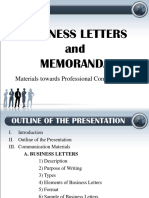 Business Letters and Memoranda