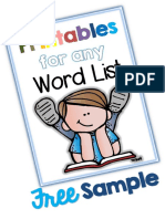 Printables For Any Word List SAMPLE Fan FREEBIE Clever Classroom TPT