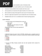 Cash and Cash Equivalent Quiz