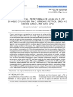 Experimental Performance Analysis of Single Cylinder Two Stroke Petrol Engine Using Gasoline and LPG
