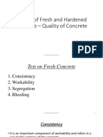 Testing of Fresh and Hardened Concrete - Quality of Concrete