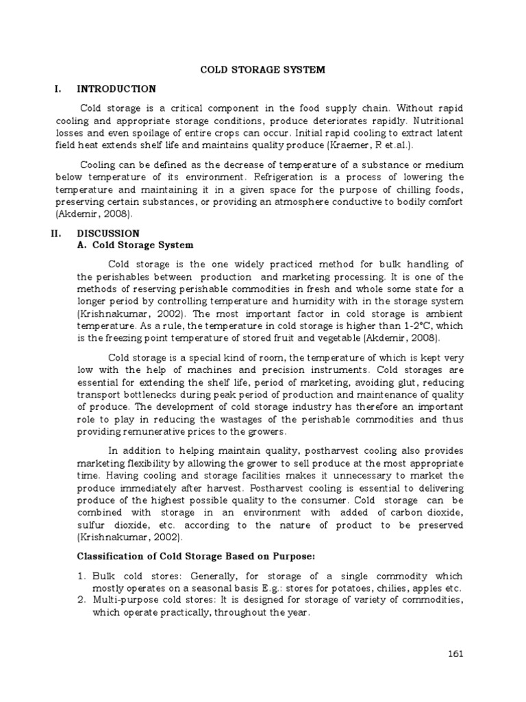 Cold Storage System Overview and Components | PDF | Refrigeration | Air ...