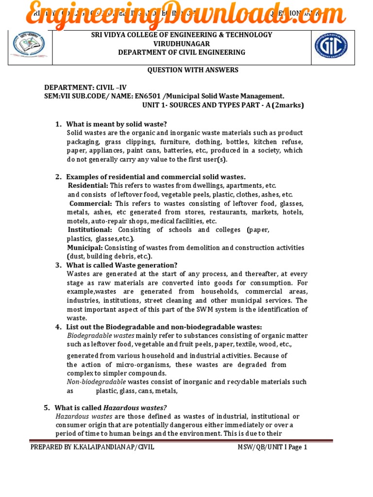 Solid Waste Management Overview | PDF | Municipal Solid Waste | Waste ...