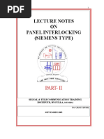 Lecture Notes ON Panel Interlocking (Siemens Type) : Part-Ii