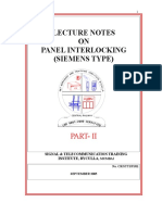 Lecture Notes ON Panel Interlocking (Siemens Type) : Part-Ii