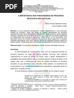 A Importância dos Funcionários no Processo Educativo nas Escolas