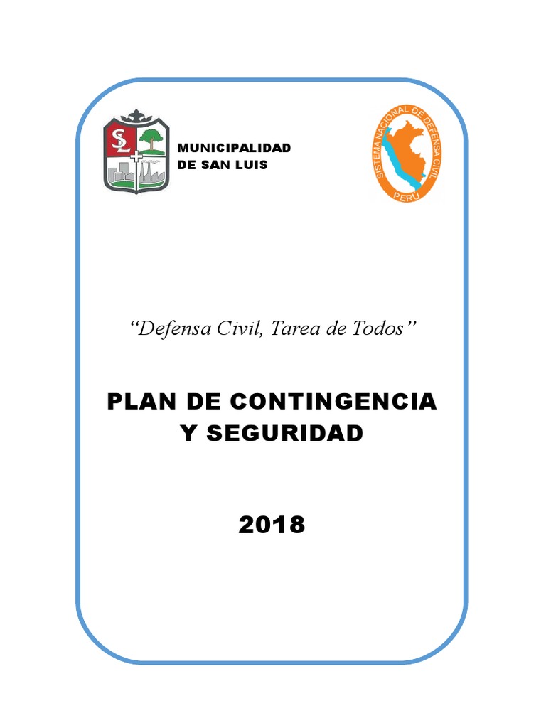 Plan de Contingencia y Seguridad 2018 | PDF | Defensa Civil | Temblores