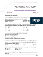 TRB Polytechnic Statistical Mechanics model question paper