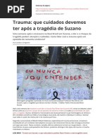 Trauma Que Cuidados Devemos Ter Apos a Tragedia de Suzano