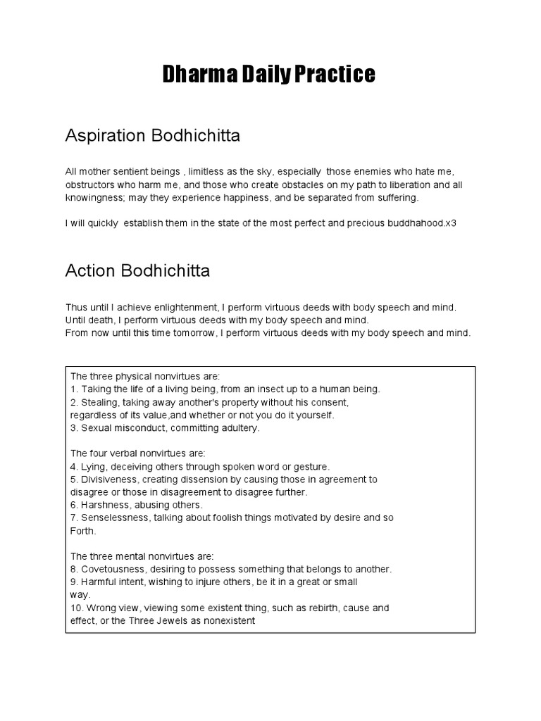 Dharma Daily Practice | PDF | Mantra | Buddhahood