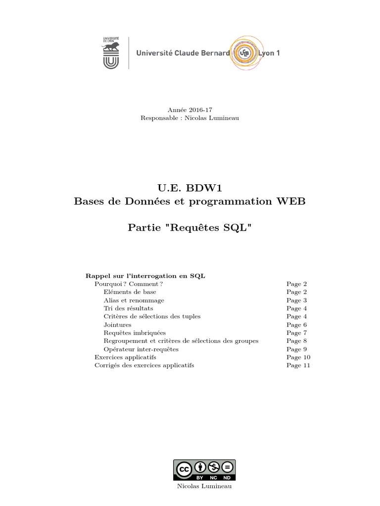 Bdw1 Pourquoicommentsql Pdf Logiciel De Gestion Des Donnees Gestion Des Donnees