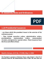 D. Issuances, Rules and Ordinances