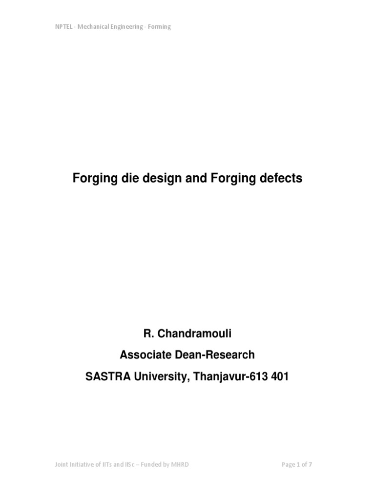Forging Defect Understanding and Causes PDF | PDF | Forging | Sintering